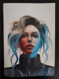 Frau im Cyberpunk-Stil, 2